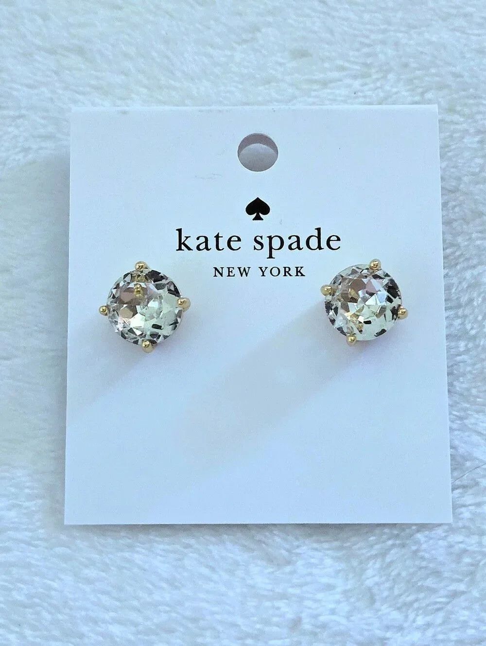 Kate Spade♠️ 4-Prong Set Clear Stud Earrings - Picture 1 of 15